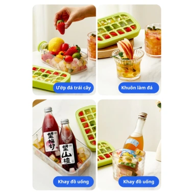 Bình Nước Làm Đá Viên Tổ Ấm Nắp Nhấn Lấy Đá + Ống Hút, Khay 2in1 Du Lịch Mùa Hè Tiện Lợi - Chỉ 86.000₫ 7