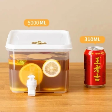 Bình nước lạnh 5L lớn, vòi nhựa tiện lợi, thiết kế mới cho gia đình, giá ưu đãi 98k