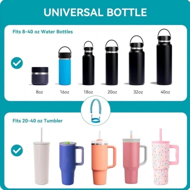 Bình Nước Silicone Owala 8‑40oz Cầm Tay, Cách Nhiệt, Dây Đeo Chai - Giá Ưu Đãi 3