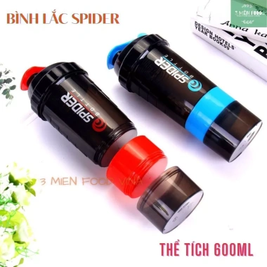 Bình Nước Thể Thao Gym 600ml 3 Ngăn Spider Đựng Protein - Giá chỉ 55.000đ