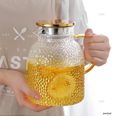 Bình nước thủy tinh trong suốt 2.200ml Lọc trà sữa, cà phê tiện dụng giá ưu đãi