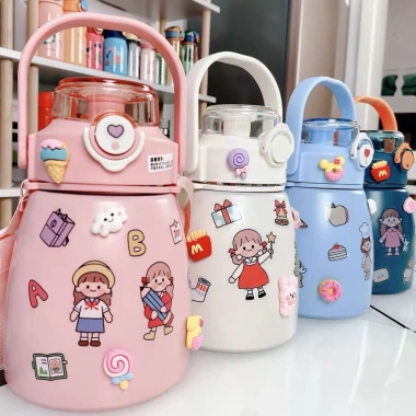 Bình Nước Ulike 1L Thép Không Gỉ 304 - Tặng Ống Hút, Dây Đeo, Sticker Giá 99k