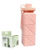 Bình nước xếp gọn silicone 600ml chịu nhiệt, bỏ túi du lịch camping phượt tiện 4