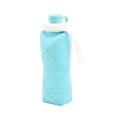 Bình nước xếp gọn silicone 600ml chịu nhiệt, bỏ túi du lịch camping phượt tiện