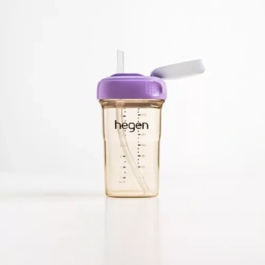 Bình ống hút Hegen Straw Cup PPSU 240ml nắp to, ống hút chậm, dễ cầm cho bé 6