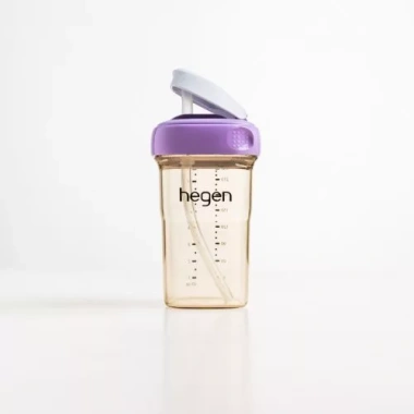 Bình ống hút Hegen Straw Cup PPSU 240ml nắp to, ống hút chậm, dễ cầm cho bé 10
