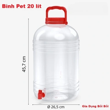 Bình Pet tròn Duy Tân 3 size 10 15 20 lít có vòi và quai xách, bình nước giá ưu đãi 69k