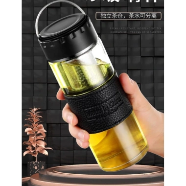 Bình pha trà cafe nước mang đi, lõi lọc inox, thủy tinh giữ nhiệt, tiện lợi, giá 140.000₫