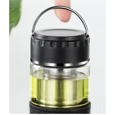 Bình pha trà cafe nước mang đi, lõi lọc inox, thủy tinh giữ nhiệt, tiện lợi, giá 140.000₫ 4