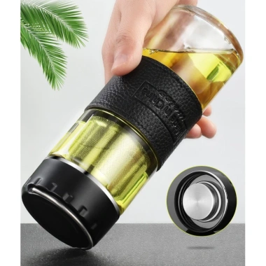 Bình pha trà cafe nước mang đi, lõi lọc inox, thủy tinh giữ nhiệt, tiện lợi, giá 140.000₫ 6