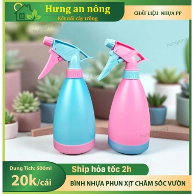 Bình phun cầm tay 500ml nhựa PP bền chắc, tưới cây xanh hoa lá chỉ 17.600 VND