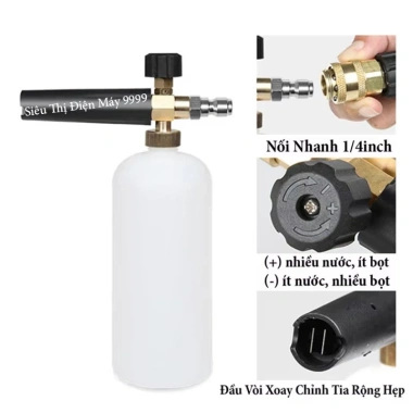 Bình phun xịt rửa xe tạo bọt tuyết 1.000ml - Bình 1L và khớp nối, chỉ 62.000₫