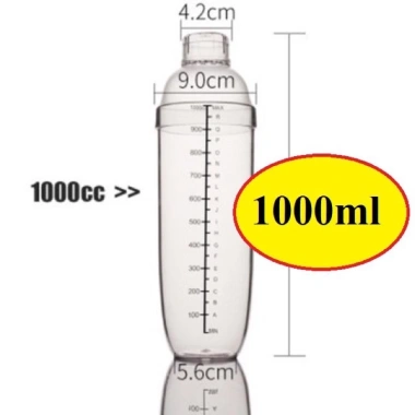 Bình Shaker pha chế chuyên dụng nhựa PC cao cấp dung tích 350-1.000ml, giảm giá 45.000 VND