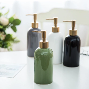 Bình sứ 420ml có vòi nhấn, gội và sữa tắm cao cấp cho khách sạn - Giá 98k