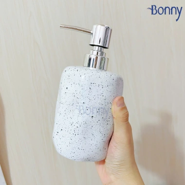 Bình sứ 450ml cho khách sạn - lọ chiết dầu gội, nước rửa tay, sữa tắm, vòi bạc béo, giá 95.000đ