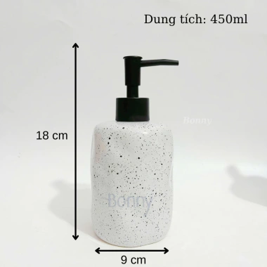 Bình sứ 450ml cho khách sạn - lọ chiết dầu gội, nước rửa tay, sữa tắm, vòi bạc béo, giá 95.000đ 5 Bình sứ 450ml cho khách sạn - lọ chiết dầu gội, nước rửa tay, sữa tắm, vòi bạc béo, giá 95.000đ 5