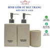 Bình sứ 500ml dầu gội – Lọ cao cấp Bát Tràng trắng, vuông, cho nước rửa tay, sữa tắm – 45.000đ