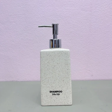 Bình sứ 500ml dầu gội – Lọ cao cấp Bát Tràng trắng, vuông, cho nước rửa tay, sữa tắm – 45.000đ 4