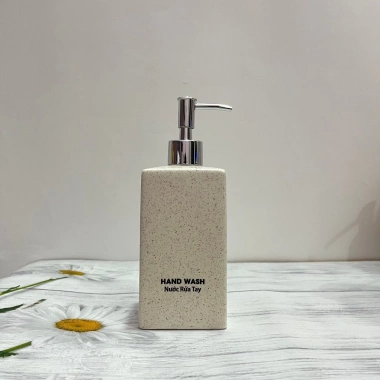 Bình sứ 500ml dầu gội – Lọ cao cấp Bát Tràng trắng, vuông, cho nước rửa tay, sữa tắm – 45.000đ 6