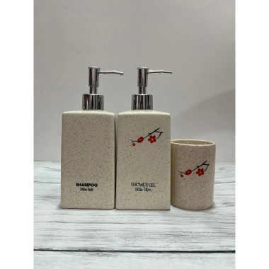 Bình sứ 500ml dầu gội – Lọ cao cấp Bát Tràng trắng, vuông, cho nước rửa tay, sữa tắm – 45.000đ 9