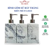 Bình sứ Bát Tràng 500ml - Lọ đựng nước rửa tay, dầu gội, sữa tắm, vuông vân đá