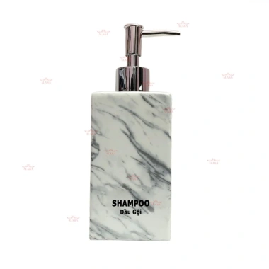 Bình sứ Bát Tràng 500ml - Lọ đựng nước rửa tay, dầu gội, sữa tắm, vuông vân đá