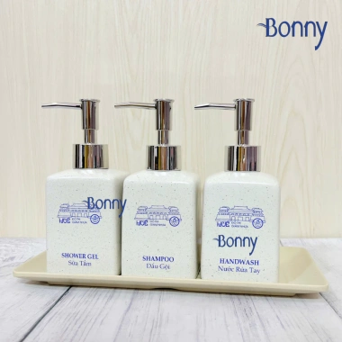 Bình sứ Bát Tràng cao cấp 300ml cát trắng - Đựng nước rửa tay, dầu gội, sữa tắm - Giá chỉ 45.000đ