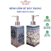Bình sứ cao cấp 500ml đựng nước rửa tay, dầu gội, sữa tắm - Lọ vuông họa tiết sang trọng, giảm còn 179.000đ