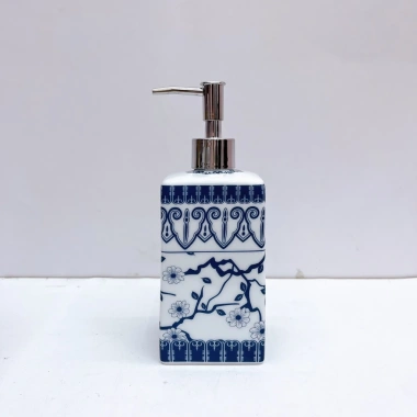 Bình sứ cao cấp 500ml đựng nước rửa tay, dầu gội, sữa tắm - Lọ vuông họa tiết sang trọng, giảm còn 179.000đ 6