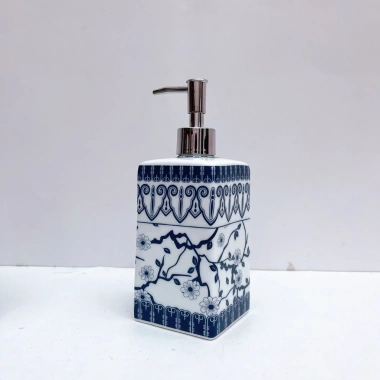 Bình sứ cao cấp 500ml đựng nước rửa tay, dầu gội, sữa tắm - Lọ vuông họa tiết sang trọng, giảm còn 179.000đ 9