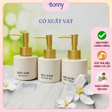 Bình sứ đa năng TT12 Cát trắng 150ml - Đựng dầu gội, nước rửa tay, sữa tắm - Giá chỉ 29.000 VNĐ