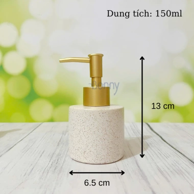 Bình sứ đa năng TT12 Cát trắng 150ml - Đựng dầu gội, nước rửa tay, sữa tắm - Giá chỉ 29.000 VNĐ