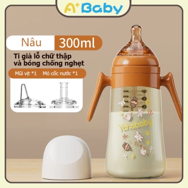 Bình Sữa 3 Trong 1 Cổ Rộng 300ml Nhựa PP Tay Cầm Chống Trượt Giá 24.000₫ 5