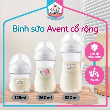 Bình sữa Avent cổ rộng 125‑330ml Nhà của Su, chống đầy hơi, chống sặc, chỉ 179k