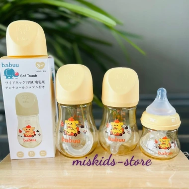 Bình sữa Babuu PPSU cổ rộng 90ml-240ml, tặng núm siêu mềm - Giá ưu đãi 99.000đ
