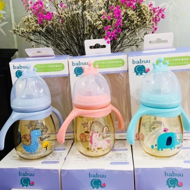 Bình Sữa BABUU PPSU Cổ Rộng Tay Cầm Quai Cầm - Tặng 1 Núm, Giá Giảm 105.000₫ 2