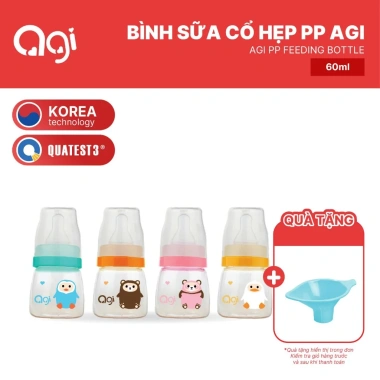 Bình sữa cổ hẹp PP Agi 60ml - Bao bì mới, giảm giá, chỉ 55.680 VNĐ