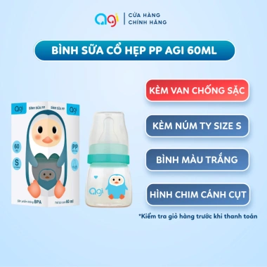 Bình sữa cổ hẹp PP Agi 60ml - Bao bì mới, giảm giá, chỉ 55.680 VNĐ