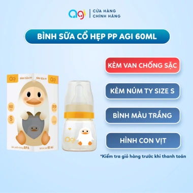Bình sữa cổ hẹp PP Agi 60ml - Bao bì mới, giảm giá, chỉ 55.680 VNĐ