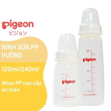 Bình sữa cổ hẹp PP vuông Pigeon Flexible 120ml-240ml - Giá siêu rẻ 110k