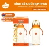 Bình sữa cổ hẹp PPSU Wesser tay cầm 140ml‑250ml màu vàng mật ong – mới, siêu bền, giảm giá 3