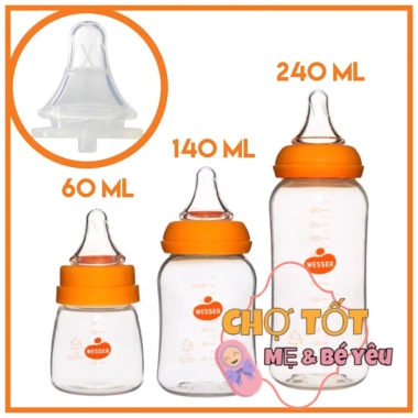Bình sữa cổ hẹp Wesser nhựa PPSU PP - An toàn, không BPA, giá ưu đãi 135.000đ