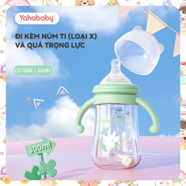 Bình sữa cổ rộng 300ml không BPA, tay cầm chống trượt, an toàn cho bé sơ sinh, giá 24.000 VND 6