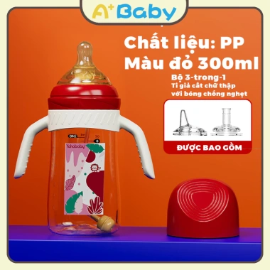 Bình Sữa Cổ Rộng 300ml PP Không BPA Đa Năng 3IN1 Giá chỉ 24.000 VND 6