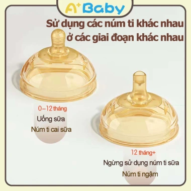 Bình sữa cổ rộng 72mm 300ml BPA-Free chống rơi, dễ rửa cho bé sơ sinh 36.000₫