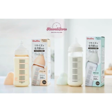 Bình sữa cổ rộng ChuChu Multi Fit thế hệ mới - Nội địa Nhật Bản, giảm giá 299k
