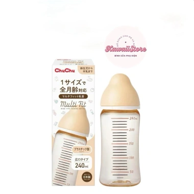 Bình sữa cổ rộng ChuChu Multi Fit thế hệ mới - Nội địa Nhật Bản, giảm giá 299k 3 Bình sữa cổ rộng ChuChu Multi Fit thế hệ mới - Nội địa Nhật Bản, giảm giá 299k 3