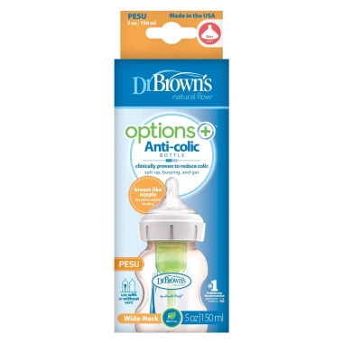 Bình sữa cổ rộng Dr.Brown's nhựa PESU Option Plus 150ml-270ml chính hãng, dễ vệ sinh 3