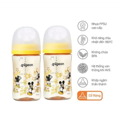 Bình sữa cổ rộng Pig Eon Nhật nội địa thế hệ 3 size 160ml/240ml, giá 255.000₫ 5