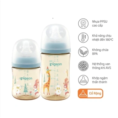 Bình sữa cổ rộng Pig Eon Nhật nội địa thế hệ 3 size 160ml/240ml, giá 255.000₫ 9